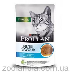 Purina Pro Plan Nutrisavour Sterilised (пауч) Консервы для стерилизованных кошек кусочки трески в паштете