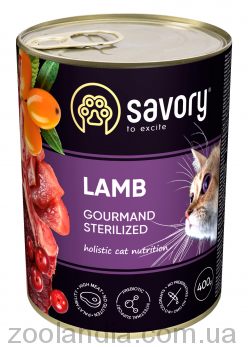 Savory (Cейвори) Cat Gourmand Sterilized Lamb - Консервированный корм для стерилизованных котов (ягненок)