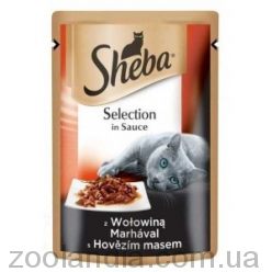 Sheba (Шеба) Selection - Влажный корм с курицей и говядиной для котов в соусе, пауч