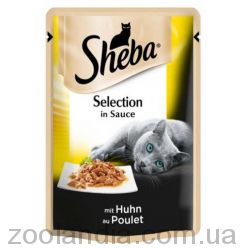 Sheba (Шеба) Selection - Влажный корм с курицей для котов в соусе, пауч