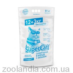 Supercat (Супер кет) стандарт наповнювач деревний 12+3 кг синій
