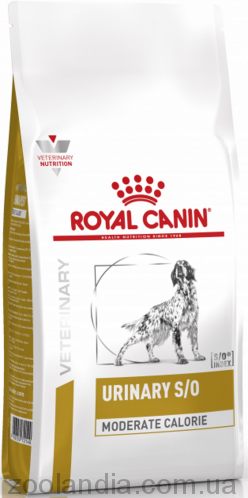 Royal Canin (Роял Канин) Urinary S/O Moderate Calorie Dog - лечебные корм для взрослых собак, склонных к ожирению, при заболеваниях нижних мочевыводящих путей