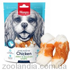 Wanpy (Ванпі) Chicken Jerky and Rawhide Wraps - Ласощі кістка з в'яленою куркою для собак