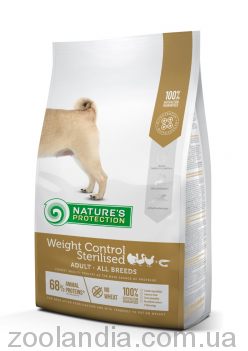 Nature's Protection Weight Control Sterilised Adult All Breeds – cухой корм для взрослых собак всех пород после стерилизации склонных к полноте