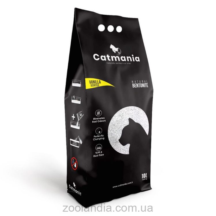 Catmania (Кэтмания) Vanilla Scented - Бентонитовый наполнитель с ванилью для кошачьего туалета