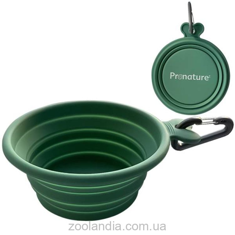 Pronature (Пронатюр) Collapsible Silicone Pet Bowl - Брендированная складная миска для собак и кошек