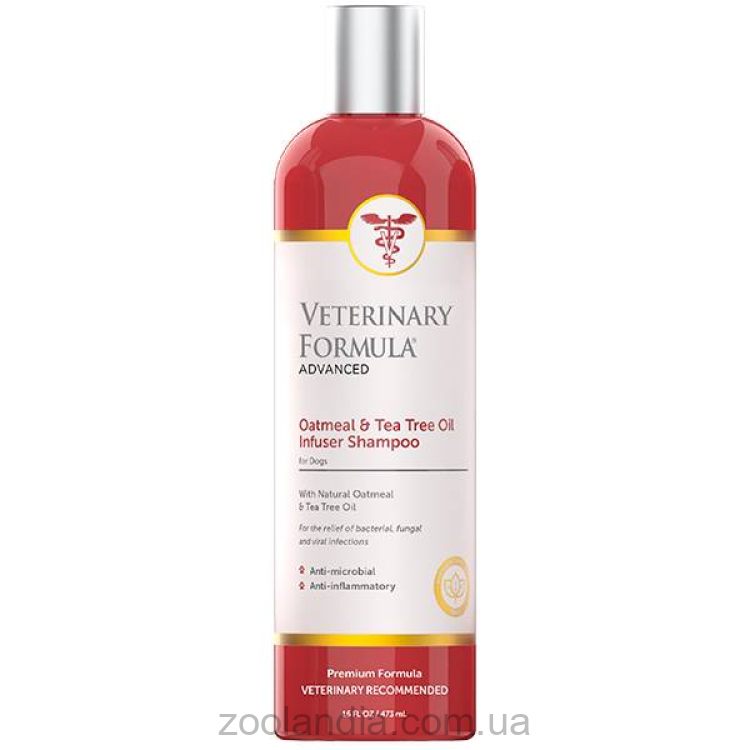 Veterinary Formula (Ветеринарная Формула) Advanced Oatmeal &Tea Tree Oil Shampoo - Увлажняющий лечебный шампунь для собак, антибактериальный, противовоспалительный