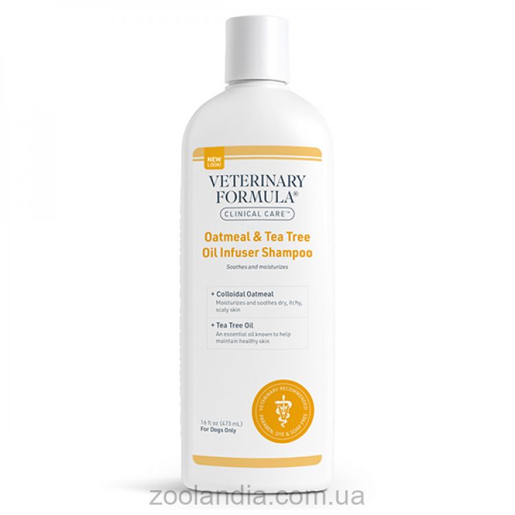Veterinary Formula (Ветеринарная Формула) Clinical Care Oatmeal & Tea Tree Oil - Увлажняющий и успокаивающий дерматокосметический шампунь для собак с овсяной мукой и маслом чайного дерева