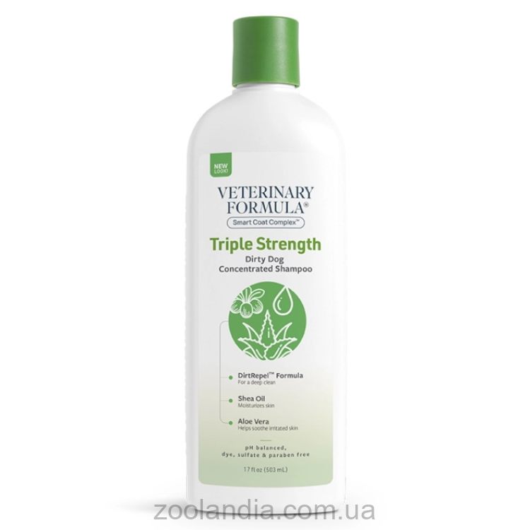 Veterinary Formula (Ветеринарная Формула) Triple Strength Dirty Dog Concentrated Shampoo -  Шампунь грязеотталкивающий для собак и котов тройная сила