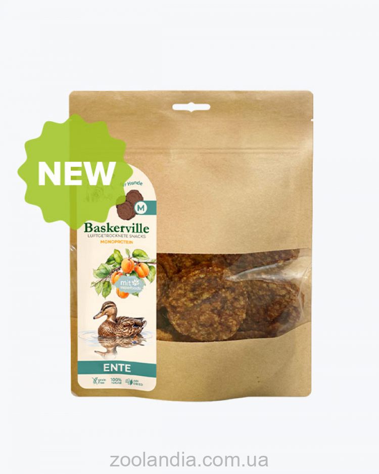 Baskerville (Баскервиль) Ente Mit Superfoods M - Натуральное лакомство для щенков и собак средних пород, утка с суперфудами