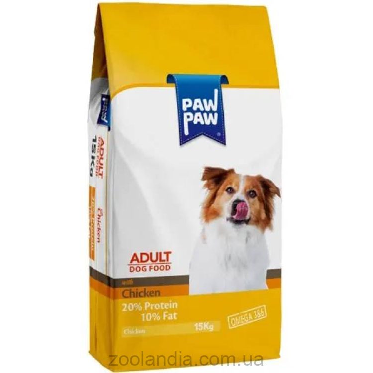 Pawpaw (Паупау) Adult Dog  Food with Сhicken & Rice - Сухой корм для собак (курица и рис)