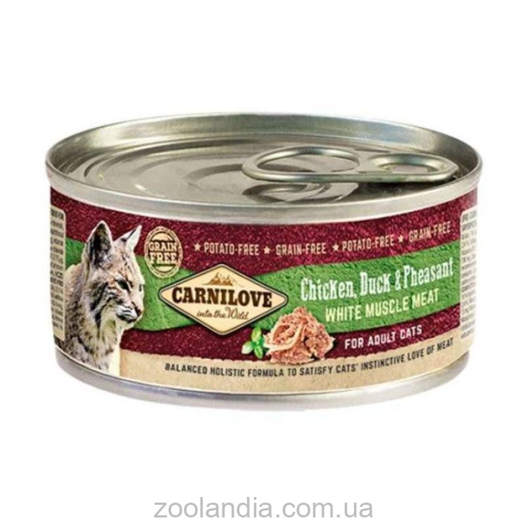 Carnilove Chicken, Duck &Pheasant Cat Adult консервы для кошек с курицей, уткой и фазаном