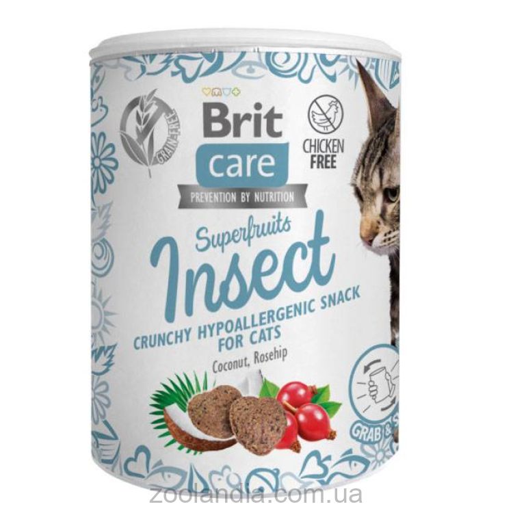 Brit Care (Брит Кеа) Cat Snack Superfruits Insect - беззерновое лакомства для кошек, насекомые