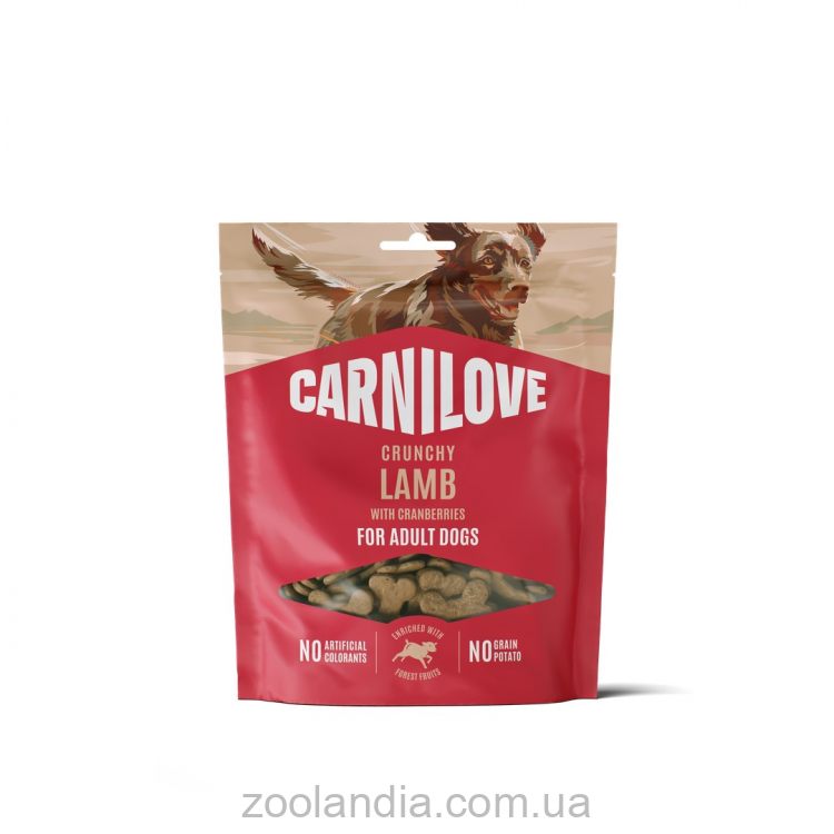 Carnilove (Карнилав) Dog Crunchy Snack Lamb with Cranberries - Беззерновые лакомства для взрослых собак, с ягнёнком и клюквой