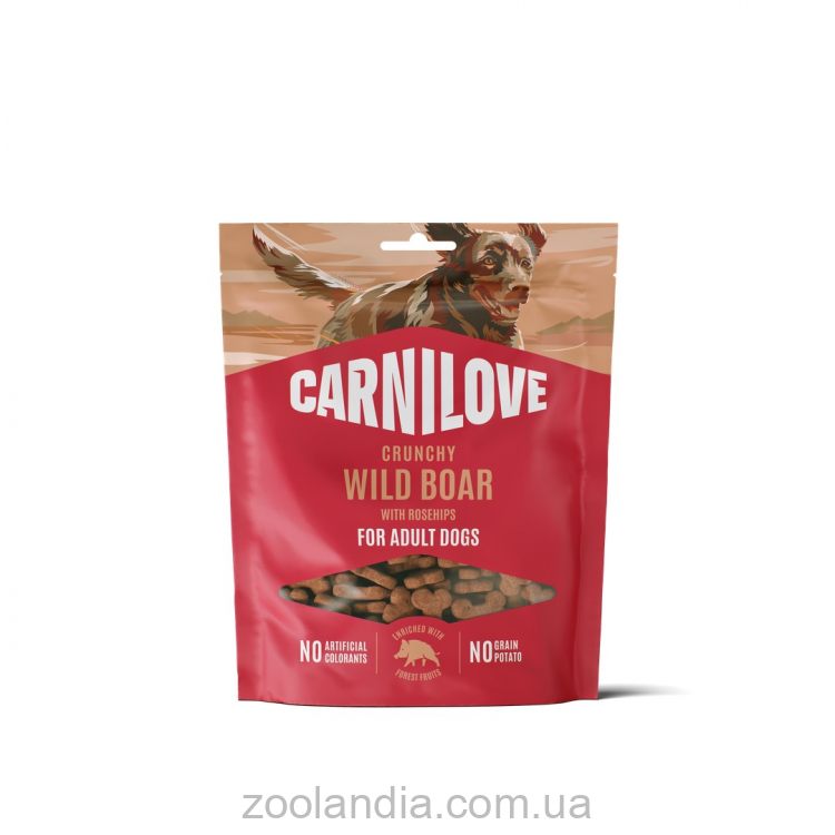 Carnilove (Карнилав) Dog Crunchy Snack Wild Boar with Rosehips - Беззерновые лакомства для взрослых собак, с диким кабаном и шиповником