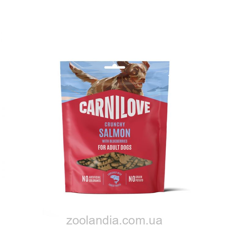 Carnilove (Карнилав) Dog Crunchy Snack Salmon with Blueberries - Беззерновые лакомства для взрослых собак, лосось и голубика