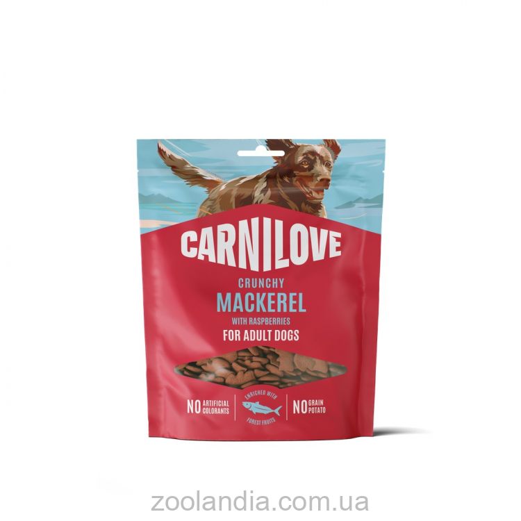 Carnilove (Карнилав) Dog Crunchy Snack Mackerel with Raspberries - Беззерновые лакомства для взрослых собак, со скумбрией и малиной