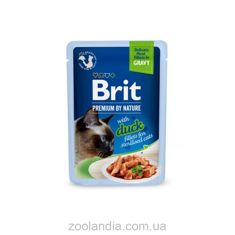 Brit Premium (Брит Премиум) Delicate Fillets in Gravy Duck for Sterilised - Влажный корм для стерилизованных кошек филе утки в соусе
