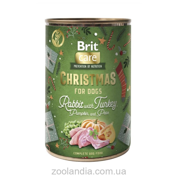 Brit Care (Брит Кеа) Mono Protein Christmas Rabbit - Влажный корм для собак рождественский ужин кролик