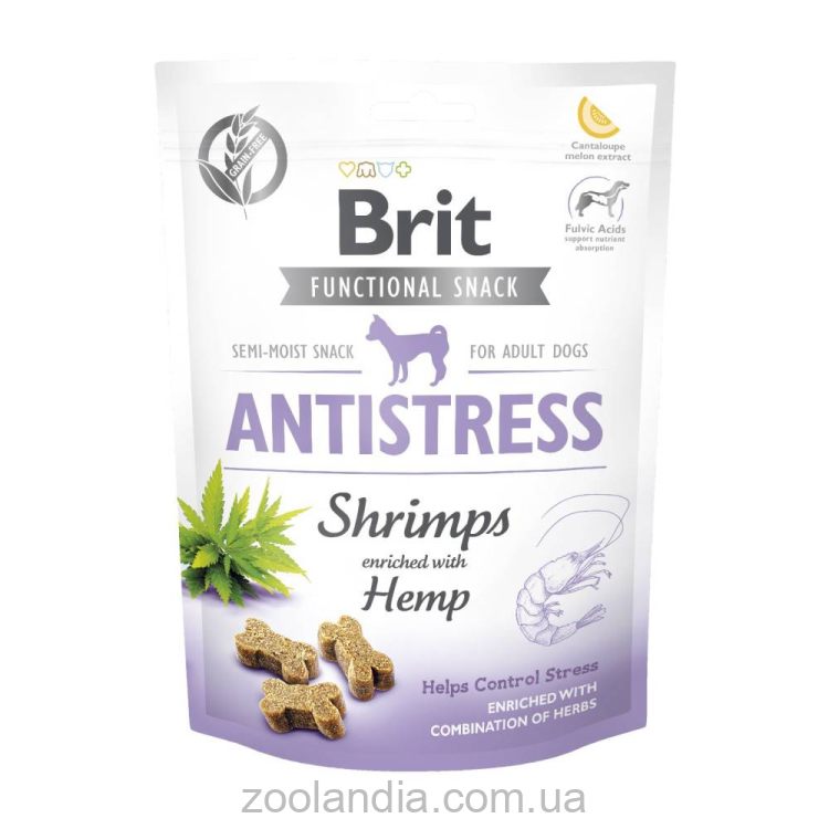 Brit Care (Брит Кеа) Functional Snack Antistress Shrimps - Функциональные беззерновые лакомства для собак от стресса, з креветками