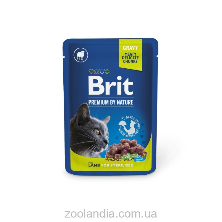 Brit Premium (Брит Премиум) Cat pouch - Влажный корм  для стерилизованных кошек, ягненок