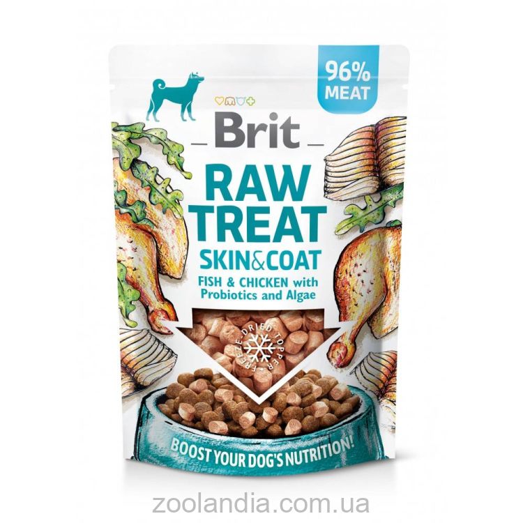 Brit Care Raw Treat freeze-dried Skin and Coat - Функциональное лакомство для собак для кожи и шерсти