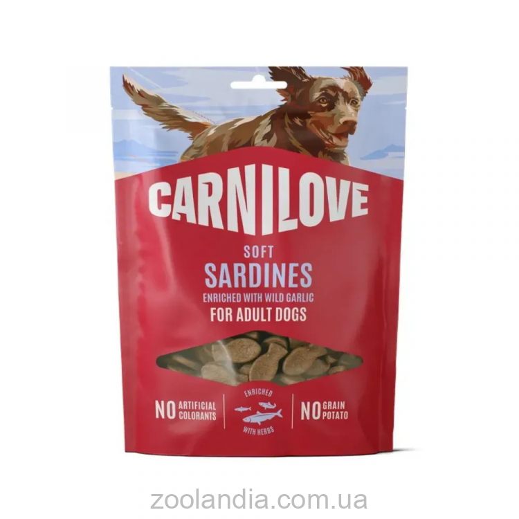 Carnilove (Карнилав) Adult Dog Soft Snack Sardines with Wild Garlic- Беззерновые полувлажные лакомства для взрослых собак, с сардинами и диким чесноком