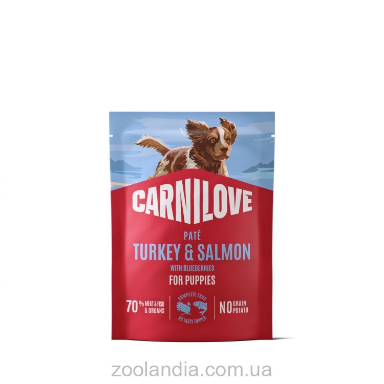 Carnilove (Карнилав) Puppies Dog Turkey & Salmon with Blueberries - Влажный беззерновой корм для щенков, с индейкой, лососем и голубика паштет