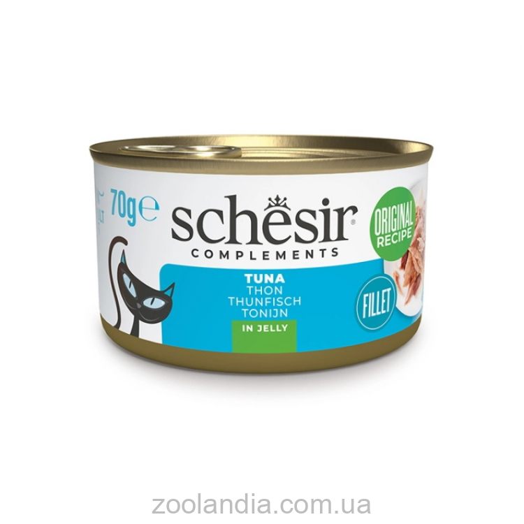Schesir (Шезир) Tuna - Влажный корм консервы для котов, тунец рис в желе