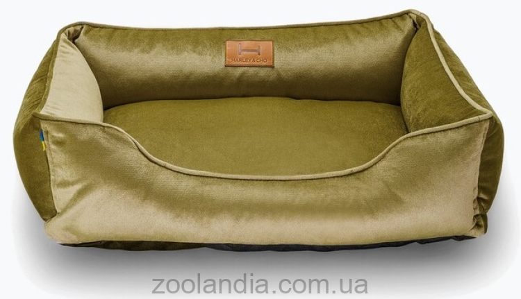 Harley & Cho (Харли энд Чо) Dreamer Olive Velour лежак для кошек и собак (оливковый)