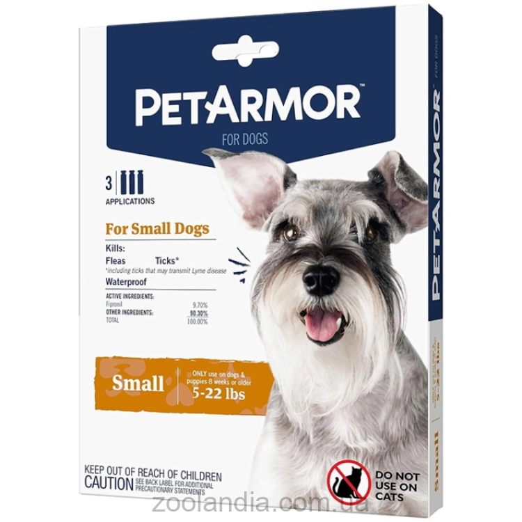 PetArmor Петармор Small - Капли от блох, клещей и вшей для собак 2.2-10кг (0.67мл)