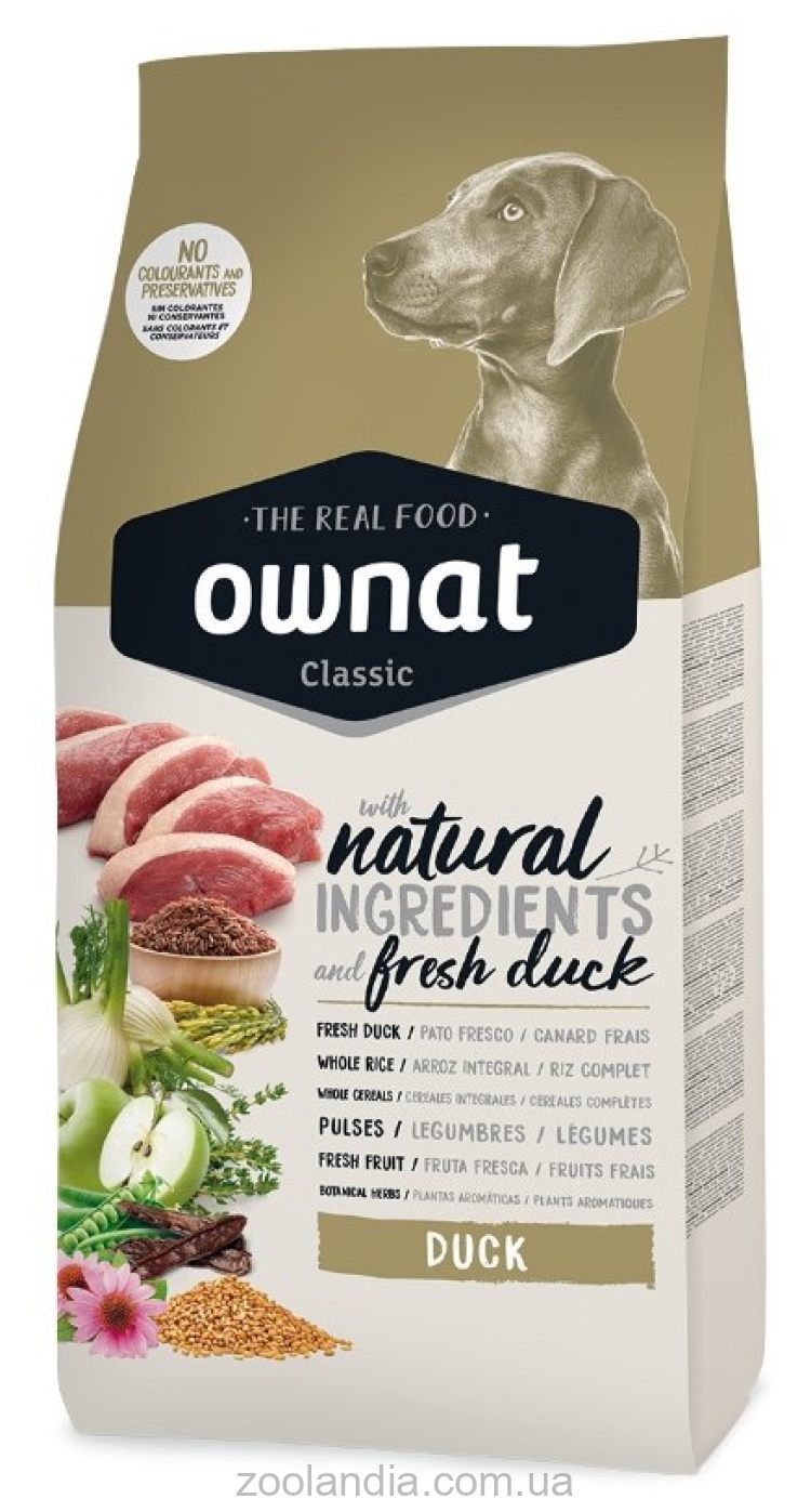 Ownat (Овнат) Classic Duck - Сухой корм для взрослых собак всех пород с уткой