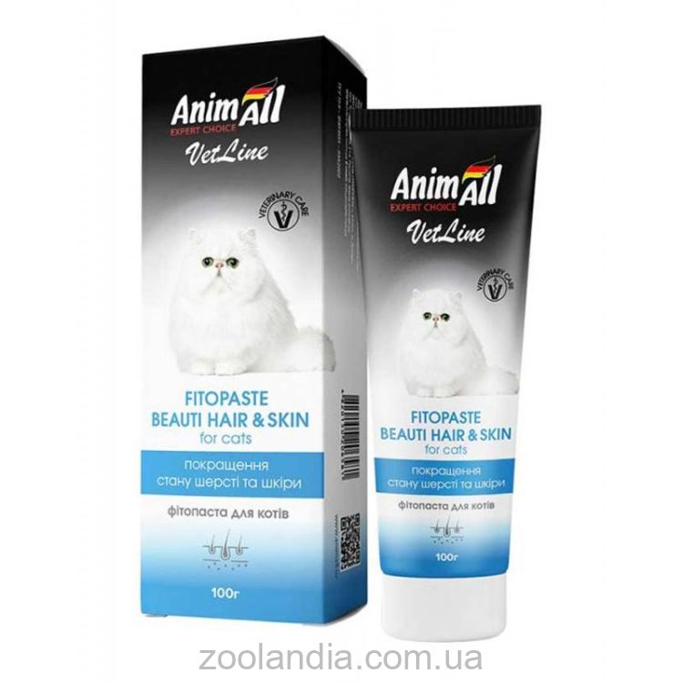 AnimAll VetLine (ЭнимАлл ВетЛайн) Fitopaste Beauty Hair&Skin - Фитопаста для улучшения качества шерсти у кошек