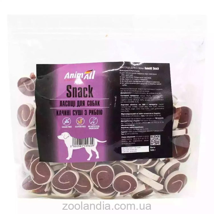 AnimAll (ЕнімАлл) Snack - Ласощі для собак качині суші з рибою