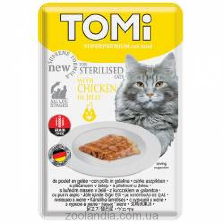 Tomi (Томи) Sterilised Chicken in Jelly - Влажный корм для стерелизованых кошек (курица в желе), пауч