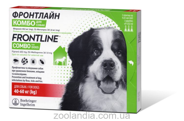 Frontline Combo (Фронтлайн Комбо) XL Капли для собак от 40 до 60 кг