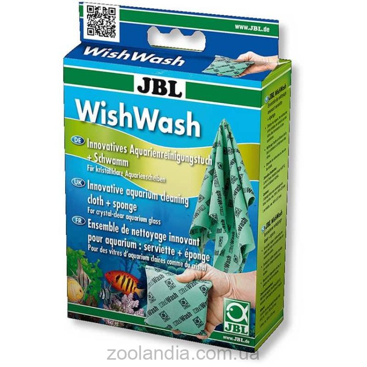 JBL (ДжиБиЭль) WishWash Чистящая салфетка и губка для аквариума и террариума