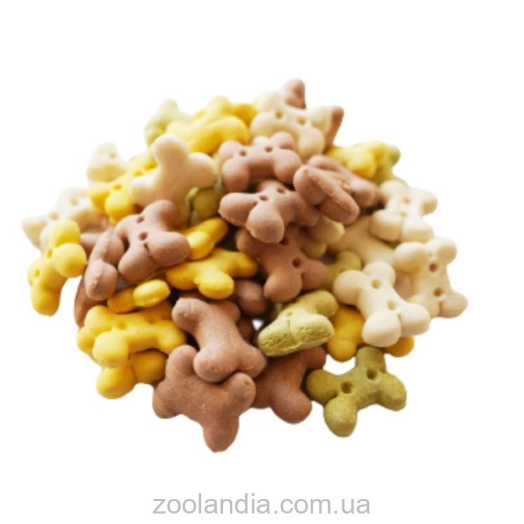 AnimAll (ЭнимАлл) Crunch Dog - Лакомства для собак печенье кость Mix (ваниль, банан, овощи, рож. дерево) XS