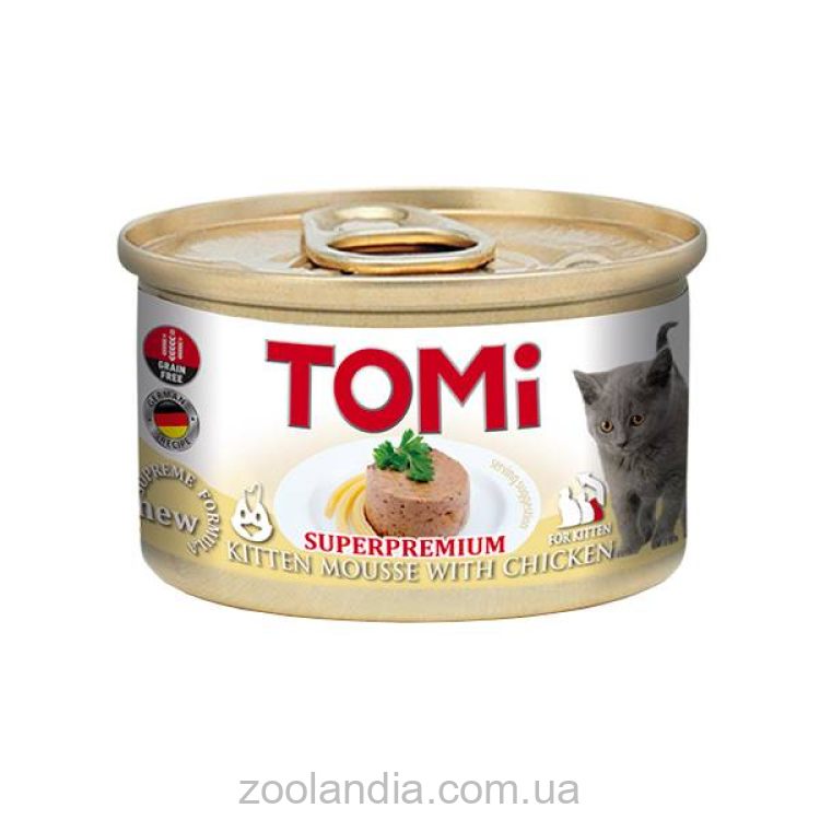 Tomi (Томи) For Kitten with Chicken - Влажный корм для котят (курица), мусс