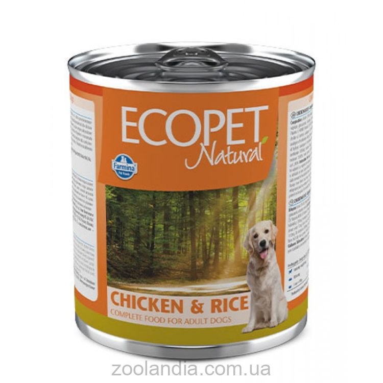 Farmina (Фармина) Ecopet Natural Dog Chicken&Rice – Консервированный корм с курицей и рисом для взрослых собак всех пород