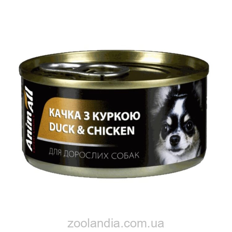 AnimAll (ЭнимАлл) - Влажный корм для собак утка с курицей в нежном желе