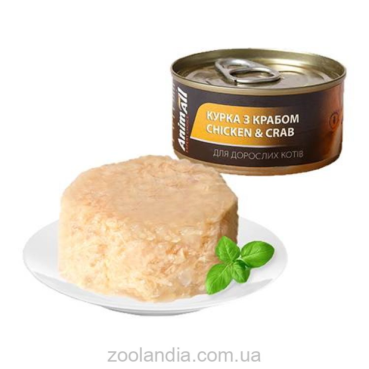 AnimAll (ЕнімАлл) - Влажный корм для котов курица с крабом