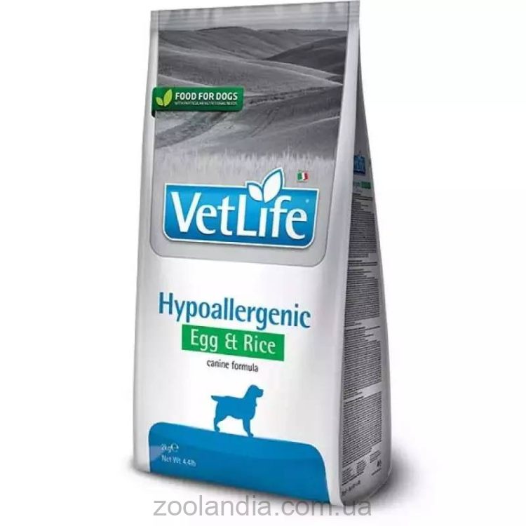 Farmina (Фармина) Vet  Life Hypoallergenic Egg & Rice -  Сухой лечебный корм для собак при пищевой аллергии (яйцо/рис)