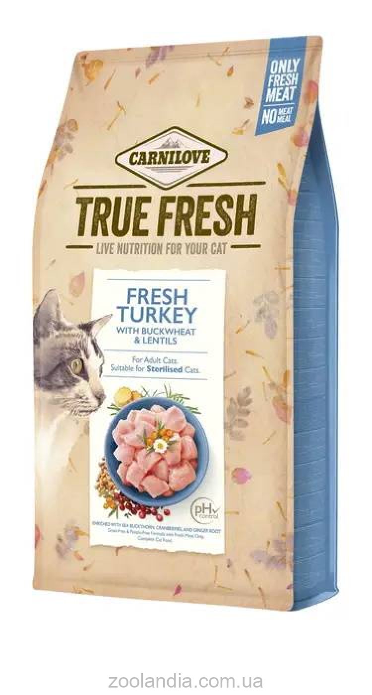 Carnilove (Карнилав) True Fresh Cat - корм для взрослых и стерилизованных котов, индейка