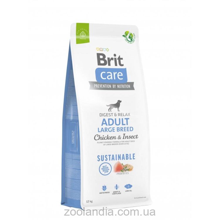 Brit Care (Брит Кеа) Dog Sustainable Adult Large Breed - Сухой корм с курицей и насекомыми для взрослых собак больших пород