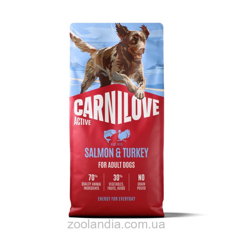 Carnilove (Карнилав) Adult Salmon & Turkey - Сухой беззерновой корм для взрослых собак всех пород (лосось и индейка)