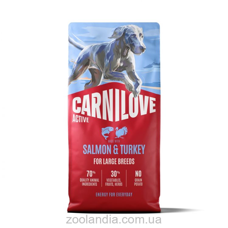 Carnilove (Карнилав) Adult Large Breeds Salmon & Turkey - Сухой беззерновой корм для взрослых собак крупных пород (лосось и индейка)