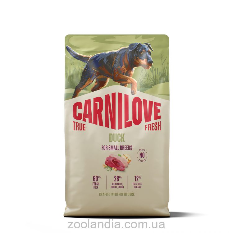Carnilove (Карнилав) Adult Dog Small Breed  True Fresh Duck  - Сухой беззерновой корм для собак мелких пород, с уткой