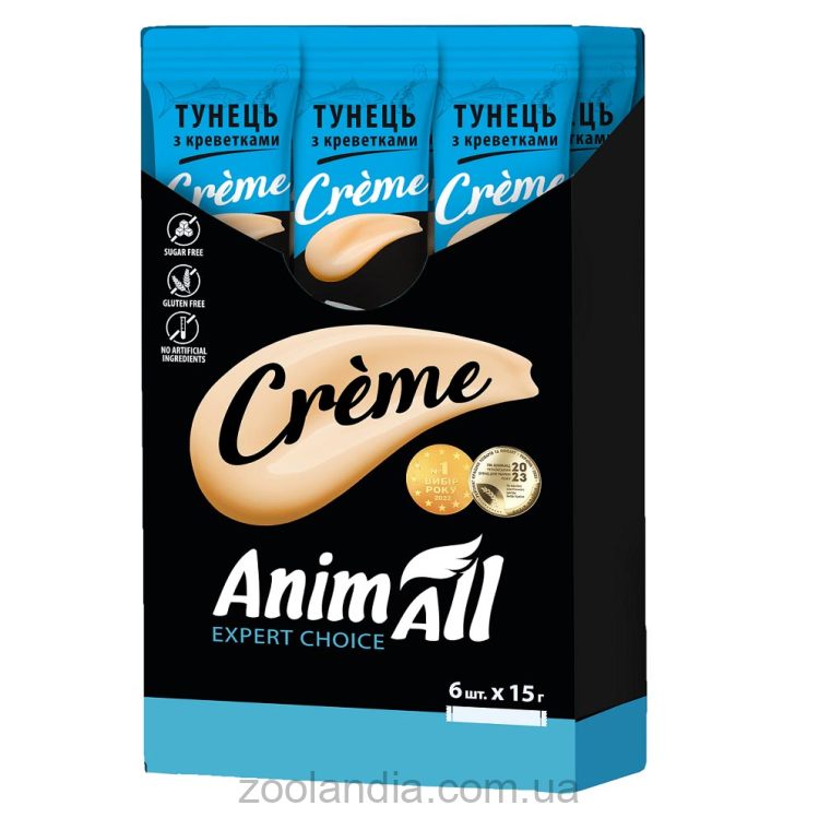 AnimAll (ЭнимАлл) Creme - Лакомства для кошек со вкусом тунца с креветками