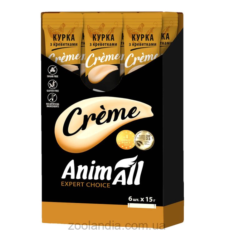 AnimAll (ЭнимАлл) Creme - Лакомства для кошек со вкусом курицы с креветками